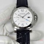 Best Copy Panerai Luminor Quaranta BiTempo PAM01367 White Dial Leather Watch